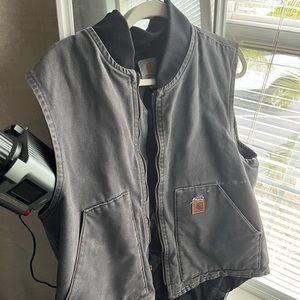 rare carhart denim vest